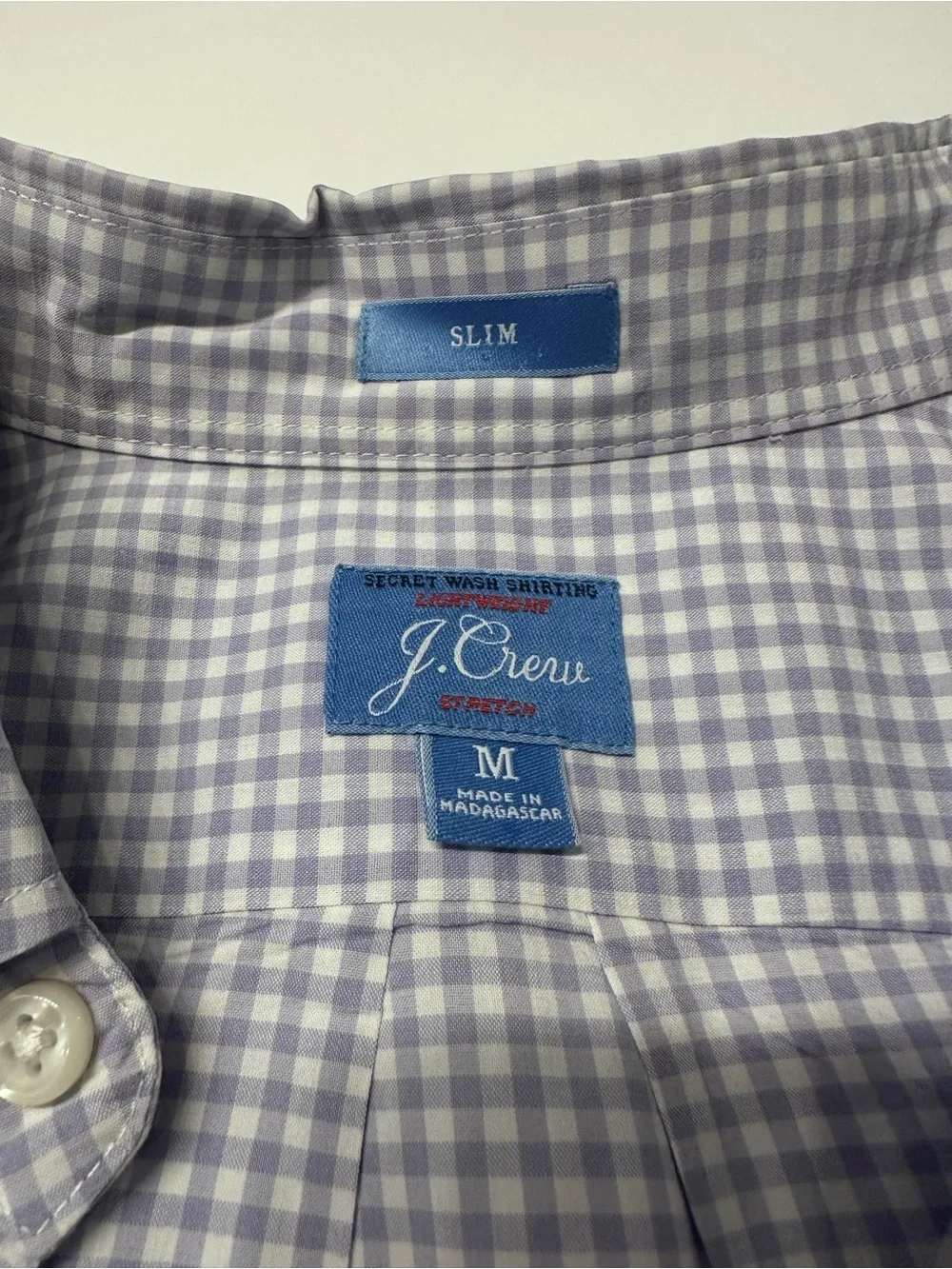 J. Crew Lavender  Gingham Button-Down Shirt